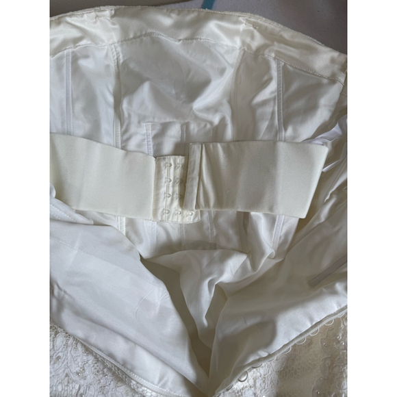 Pronovias Dafnis custom elaborately beaded strapless Wedding Dress/veil Sz 10/6 - Picture 14 of 16